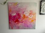 Camillo Mattis roze abstracte kunstdruk 1 m x 1 m, Antiek en Kunst, Ophalen