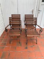 4 chaises de jardin teck et fer forger, Jardin & Terrasse, Chaises de jardin, Comme neuf