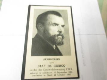 Doodsprentje Staf de Clercq 1942 (VNV) beschikbaar voor biedingen