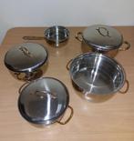 Set van 5 kookpotten, ideaal voor starter, Huis en Inrichting, Keuken | Potten en Pannen, Ophalen of Verzenden, Zo goed als nieuw