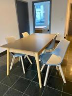 Uitschuifbare eettafel 6 à 10 personen antracietgrijs, Huis en Inrichting, Ophalen, Gebruikt, 150 tot 200 cm, 200 cm of meer