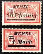 Memel: 2X opdruk op 40C Type Merson 1922, Postzegels en Munten, Postzegels | Europa | Duitsland, Ophalen of Verzenden, Overige periodes