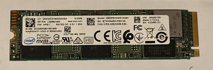 ssd 512gb, m2 nvme, Computers en Software, Harde schijven, Gebruikt, Laptop, Intern, SSD, Ophalen of Verzenden