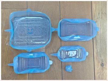 COUVERCLES REUTILISABLES EN SILICONE NEUFS – 5 PIECES beschikbaar voor biedingen