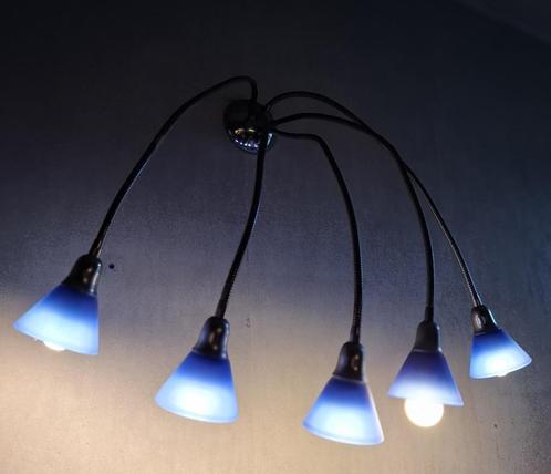 vintage plantlicht of plafondlamp, Huis en Inrichting, Lampen | Hanglampen, Zo goed als nieuw, 50 tot 75 cm, Glas, Metaal, Ophalen