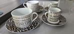 2 cappucino en 2 espresso tassen, Antiek en Kunst, Antiek | Servies compleet, Ophalen of Verzenden