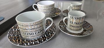  2 cappucino en 2 espresso tassen beschikbaar voor biedingen