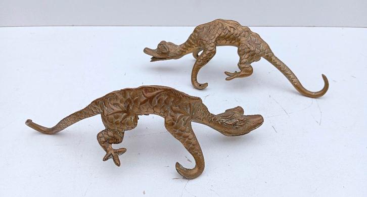 ancienne statue en bronze dragons 2 pièces, Antiquités & Art, Antiquités | Bronze & Cuivre, Bronze, Enlèvement ou Envoi