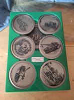 Oorlog leger tank onderzetters 6 glazen + 1 fles, Huis en Inrichting, Ophalen, Zo goed als nieuw, Glas of Kopje