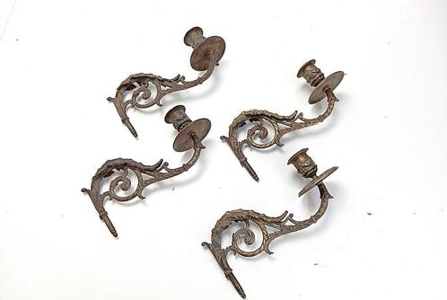 brons kandelaars E. Müller 1880 pianokandelaars, Antiek en Kunst, Antiek | Brons en Koper, Brons, Ophalen of Verzenden
