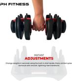 PH Fitness Premium Verstelbare Dumbbells 24KG - 2 STUKS, Sport en Fitness, Fitnessmaterialen, Ophalen of Verzenden, Nieuw, Armen