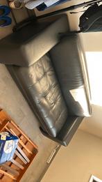 Leren zwarte zetel, Ophalen, Gebruikt, 90 cm, Zwart