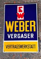 Weber vergaser emaillen reclame bord garage showroom borden, Reclamebord, Ophalen of Verzenden, Zo goed als nieuw