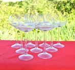 9 verres sur pied ballon pans oblique, Glas, Glas of Glazen, Ophalen of Verzenden, Zo goed als nieuw