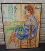 Romain Malfliet portrait au dessin au pastel 56,5 x 45,5 cm, Enlèvement ou Envoi