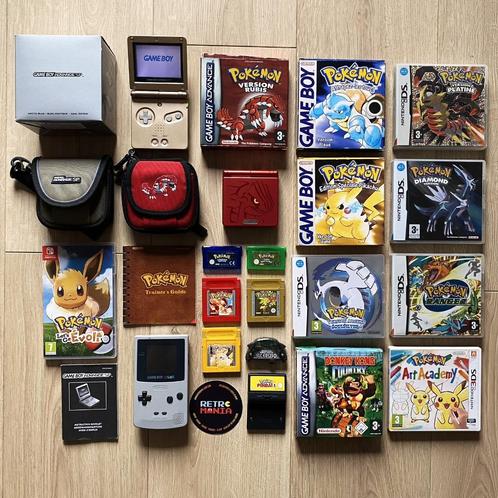 Nintendo GBA-console + Pokémon-spellen, Games en Spelcomputers, Games | Nintendo Game Boy, Zo goed als nieuw, Ophalen of Verzenden