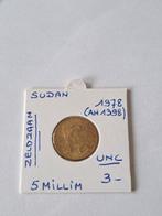 Sudan 5 millim.1978  UNC ZELDZAAM geres rene, Timbres & Monnaies, Monnaies | Asie, Enlèvement ou Envoi