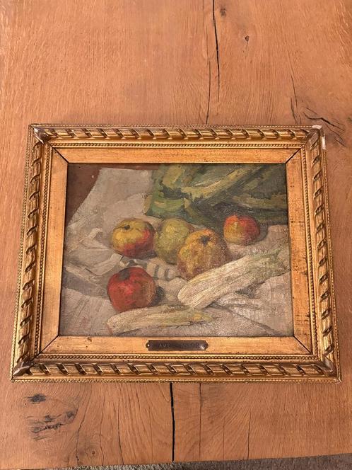 Set van vier schilderijen met certificaat., Antiek en Kunst, Kunst | Overige Kunst, Ophalen of Verzenden