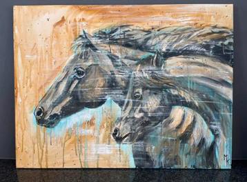 Schilderijen paarden door Mk Art beschikbaar voor biedingen