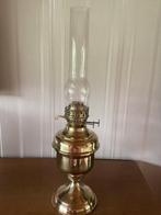 Oude  kopere petroleumlamp met dubbele lont, Antiek en Kunst, Ophalen of Verzenden