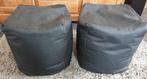 Poef - 2 stuks - zwart, Ophalen, Overige materialen, Minder dan 50 cm, Minder dan 50 cm
