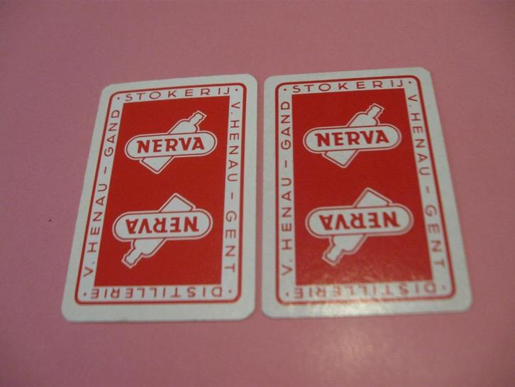 2 oude speelkaarten Stokerij Henau - Gent (7), Verzamelen, Speelkaarten, Jokers en Kwartetten, Zo goed als nieuw, Speelkaart(en)