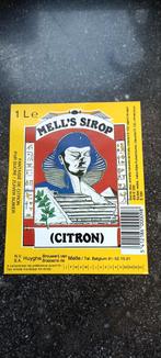 Oud bieretiket mell's siroop citron br Huyghe Melle, Verzamelen, Biermerken, Ophalen of Verzenden, Zo goed als nieuw