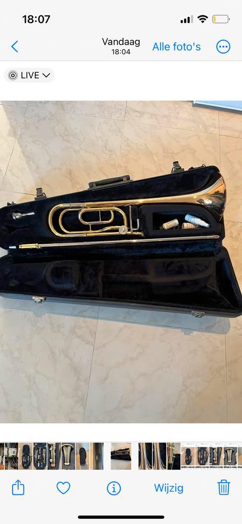 Trombone als nieuw., Muziek en Instrumenten, Blaasinstrumenten | Mondharmonica's, Zo goed als nieuw, Ophalen