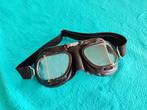 Vintage 40s 50s Aviator motorbril zwart leer_Halcyon, Motoren, Ophalen of Verzenden, Tweedehands, Overige typen