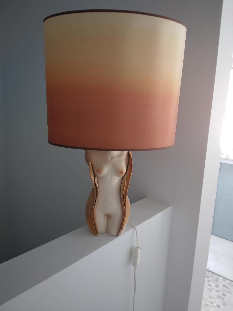 Lampadaire "Buste Féminin" signé "deliège", Moins de 50 cm, Comme neuf, Enlèvement, Autres matériaux