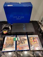 Playstation 2 in een doos+3 games., Games en Spelcomputers, Met 1 controller, Gebruikt, Ophalen of Verzenden, Zwart