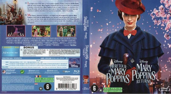 mary poppins returns (blu-ray) nieuw, Cd's en Dvd's, Blu-ray, Nieuw in verpakking, Overige genres, Ophalen of Verzenden