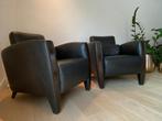 2 lederen fauteuils - in zeer goede staat!, Huis en Inrichting, Fauteuils, Ophalen, Zo goed als nieuw