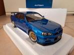 Nissan Skyline GT-R R34 Bayside BBS Edition Autoart 1/18 Nie, Ophalen of Verzenden, Nieuw, Auto, Autoart