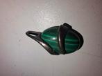 Pendentif en malachite et argent, Handtassen en Accessoires, Kettinghangers, Overige voorstellingen, Ophalen of Verzenden, Zo goed als nieuw