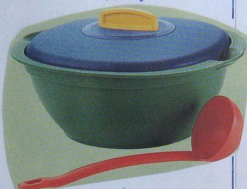 tupperware: de „tropische” terrine + pollepel, Huis en Inrichting, Keuken | Tupperware, Nieuw, Blauw, Groen, Ophalen of Verzenden