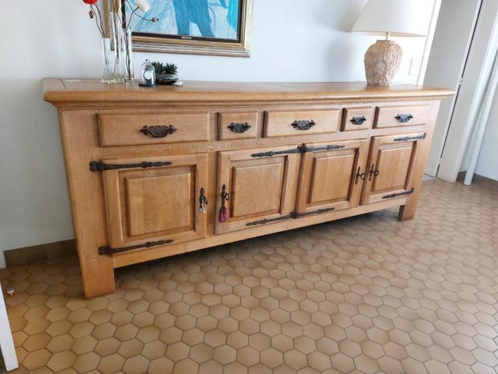 massief eikenhouten Franse landelijke dressoir, Huis en Inrichting, Kasten | Dressoirs, Gebruikt, 200 cm of meer, 75 cm of meer