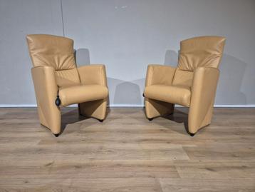 2x Jori Vinci Fauteuils - Geel - Leder - Design - Topstaat beschikbaar voor biedingen