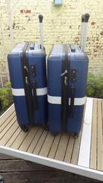 2 blauwe valiezen,trolly nooit gebruikt., Ophalen, Blauw, Nieuw, Minder dan 20 cm