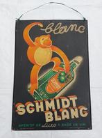 Plaque publicitaire Schmidt Blanc métallique, Utilisé, Enlèvement ou Envoi, Panneau publicitaire
