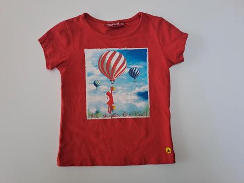 Mt 104 Rode T-shirt met luchtballonnen the sky is the limit, Kinderen en Baby's, Kinderkleding | Maat 104, Zo goed als nieuw, Meisje