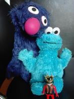 310) handpop Grover en koekiemonster pluche ( sesamstraat ), Utilisé, Enlèvement ou Envoi, TV, Figurine ou Poupée