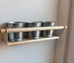 Wandrekje met 3 kleine metalen bloempotten, Huis en Inrichting, Woonaccessoires | Wandplanken en Boekenplanken, Ophalen, Zo goed als nieuw