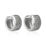 Zilveren creolen met Cubic Zirkonia steentjes, Ophalen of Verzenden, Nieuw, Zilver