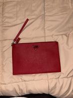 Prada Clutch – Origineel, Rood Saffiano Leer, Ophalen of Verzenden, Zo goed als nieuw, Rood, Leer