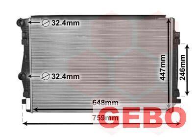 Volkswagen Golf 7 1.4 TSI GTE radiateur benzine 2012 t/m 201, Auto-onderdelen, Motor en Toebehoren, Volkswagen, Nieuw, Ophalen of Verzenden