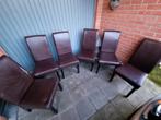Chaises simili cuir brun 4+2 gratuites, Gebruikt, Leer, Bruin, Ophalen