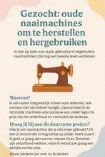 Gezocht: oude naaimachines om te herstellen en hergebruiken, Ophalen, Naaimachine