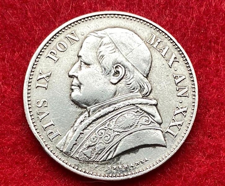 Rare Ancienne Pièce de 2.5 Lires 1867 en Argent, Antiquités & Art, Antiquités | Argent & Or, Argent, Enlèvement ou Envoi