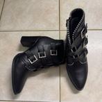 Enkellaarsjes met studs en hoge hak - Zwart - Maat 40, Ophalen, Nieuw, Zwart